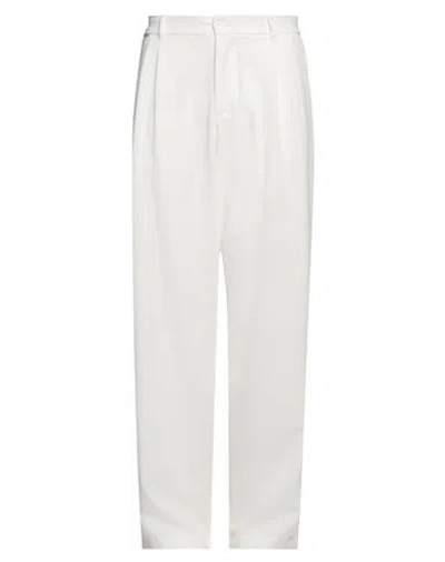 Family First Milano Man Pants White Size 34 Polyester, Viscose, Wool, Elastane In White
