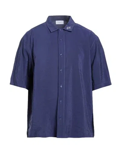Family First Milano Man Shirt Blue Size Xl Cupro, Polyester