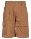 Family First Milano Man Shorts & Bermuda Shorts Camel Size 28 Cotton, Elastane In Beige