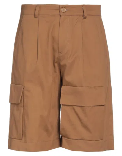 Family First Milano Man Shorts & Bermuda Shorts Camel Size 28 Cotton, Elastane In Beige