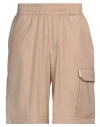 Family First Milano Man Shorts & Bermuda Shorts Sand Size Xl Polyester, Viscose, Wool, Elastane In Beige