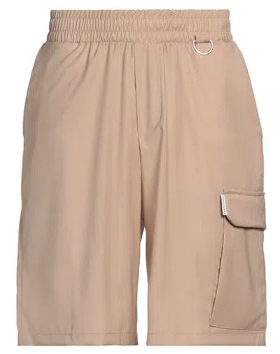 Family First Milano Man Shorts & Bermuda Shorts Sand Size Xl Polyester, Viscose, Wool, Elastane In Beige