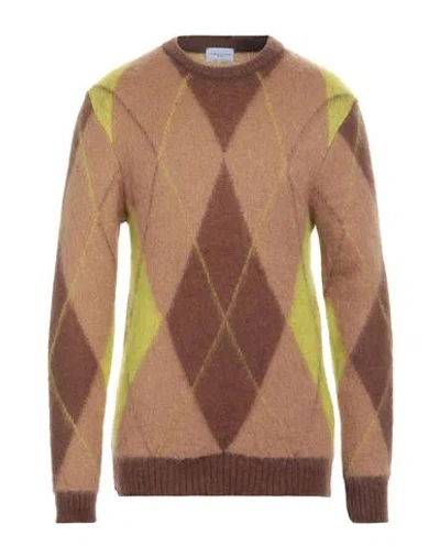 FAMILY FIRST FAMILY FIRST MILANO MAN SWEATER CAMEL SIZE L MOHAIR WOOL, POLYAMIDE, ACRYLIC