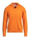 Family First Milano Man Sweater Orange Size M Mohair Wool, Polyamide, Polyacrylic
