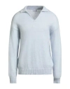 Family First Milano Man Sweater Sky Blue Size M Mohair Wool, Polyamide, Polyacrylic In Blue