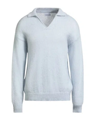 Family First Milano Man Sweater Sky Blue Size M Mohair Wool, Polyamide, Polyacrylic
