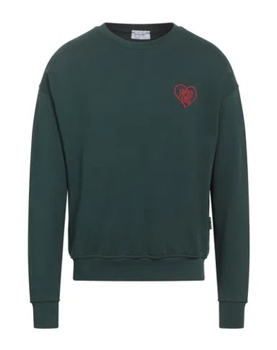 Family First Milano Man Sweatshirt Dark Green Size S Cotton