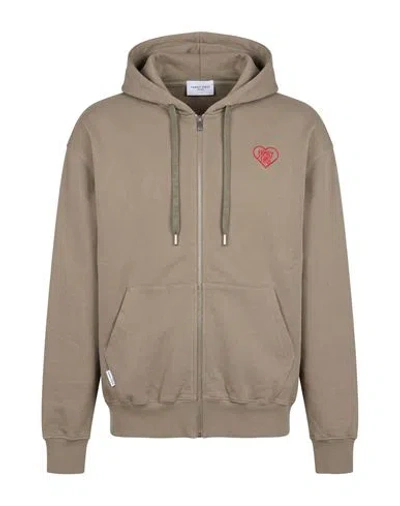 Family First Milano Man Sweatshirt Khaki Size M Cotton In Brown