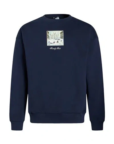 Family First Milano Man Sweatshirt Navy Size L Cotton In Blue