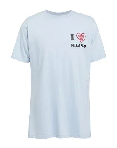 Family First Milano Man T-shirt Sky Blue Size L Cotton