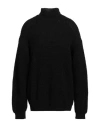 Family First Milano Man Turtleneck Black Size Xl Wool, Polyamide, Acrylic In Black