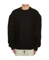 Family First Round Neck Long-sleeved Sweater In Black