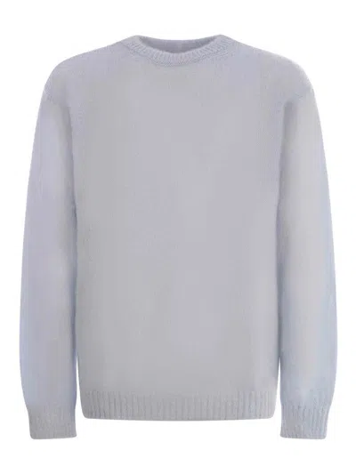 Family First Milano Jumper Family First In Mohair Wool In Light Blue