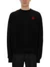 Family First Sweatshirt With Heart Embroidery In Black