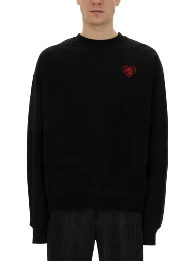 FAMILY FIRST MILANO SWEATSHIRT WITH HEART EMBROIDERY