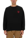 Family First Sweatshirt With Heart Embroidery In Black