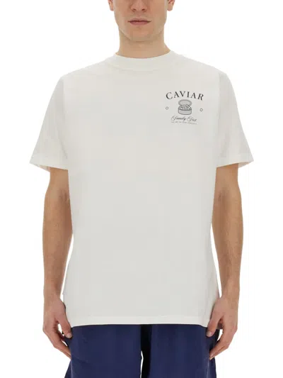 Family First Milano T-shirt With Caviar Print In White