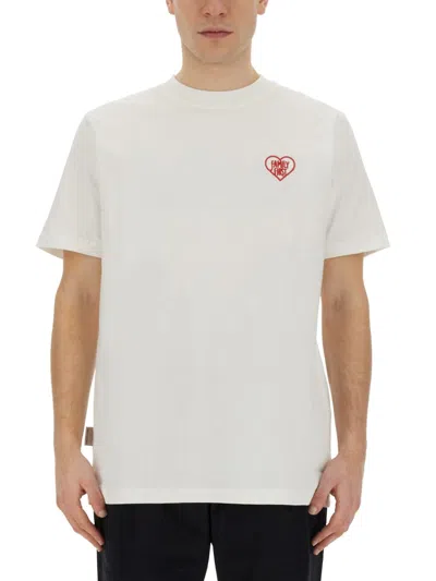 Family First Milano T-shirt With Heart Embroidery In White