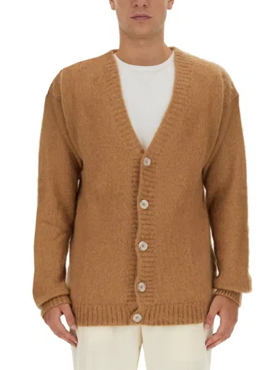 Family First Milano V-neck Cardigan In Beige