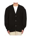 Family First V-neck Long-sleeved Sweater In Black