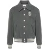 Family First Logo-embroidered Varsity Jacket In Gray