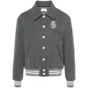 Family First Logo-embroidered Varsity Jacket In Grey