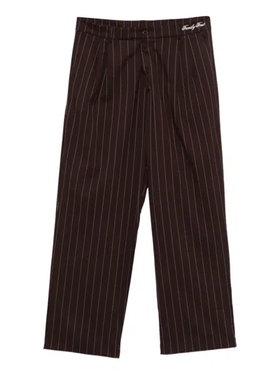 Family First Pinstripe-pattern Trousers In Brown