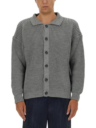 Family First Cardigan Polo Shirt In Gray