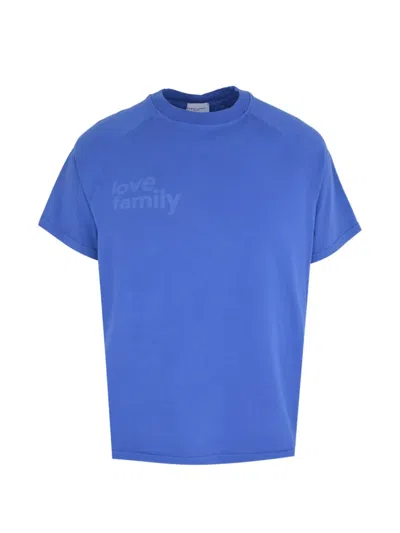 Family First Raglan-sleeve T-shirt In Blue
