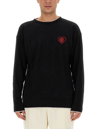 Family First Regular Fit T-shirt With Logo In Black
