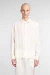 Family First Shirt In Beige Ramie In Beige