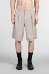 Family First Shorts In Taupe Polyester In Brown