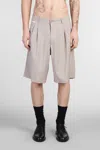 Family First Shorts In Taupe Polyester In Taupe