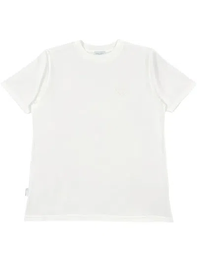 Family First Slogan-embroidered T-shirt In White