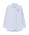 Family First Shirt With Logo In Blue