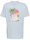 Family First Swan-print Cotton T-shirt In Blue