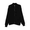 Family First Waffle-knit Zip-up Cardigan In Black