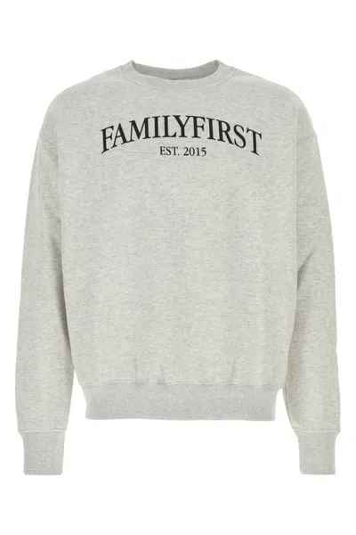 Family First Sweatshirt With Logo In Grey