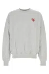 Family First Heart-embroidered Crewneck Sweatshirt In Gray