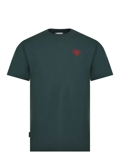 Family First T Shirt Made Of Cotton. In Green