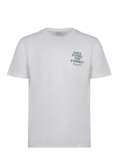 Family First T Shirt Made Of Cotton. In Gray