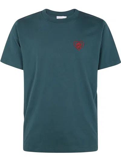 Family First T-shirt With Embroidery In Green