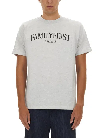 Family First T-shirt With Logo In White