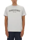 Family First T-shirt With Logo In Grey