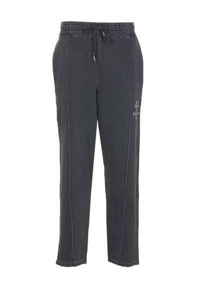 Family First Print Side-seam Track Pants In Blue