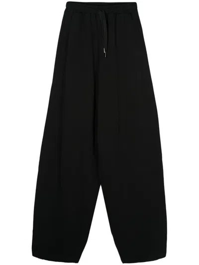 Family First Wide-leg Cotton Track Pants In Black
