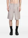 Family First Shorts In Taupe Polyester In Nude