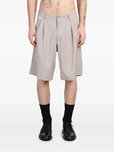 Family First Shorts In Taupe Polyester In Brown