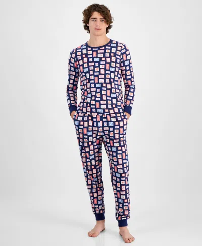Family Pajamas Men's Valentine's Day Stamps Pajama Set, Exclusively At Macy's In Vday Stamp