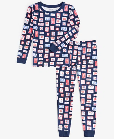 Family Pajamas Little & Big Kids Valentine's Day Stamps Pajama Set, Exclusively At Macy's In Vday Stamp
